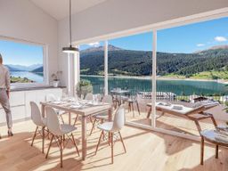 Wohnzimmer, Wohnung zum Kauf am Reschensee, Italien